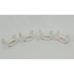 Vintage Shafford Design Dove Napkin Rings Set of 4 White Porcelain